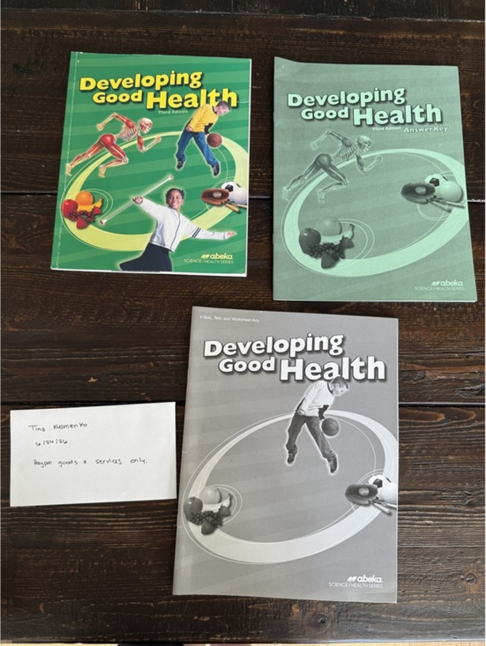 Abeka Developing Good Health 3rd Ed Student Text + Answer Key + Test Key Set